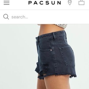 Pacsun high rise short, black, size 29, distressed